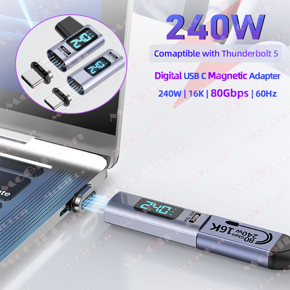 Magnetic Charging Cable - USB4.0 240W 80Gbps Thunderbolt 5 Magnetic