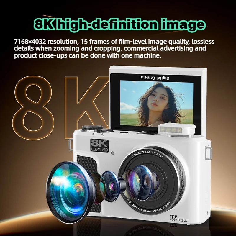 WD300 8K Digital Camera 88MP v - Electronics Home Gadgets reseña y precio