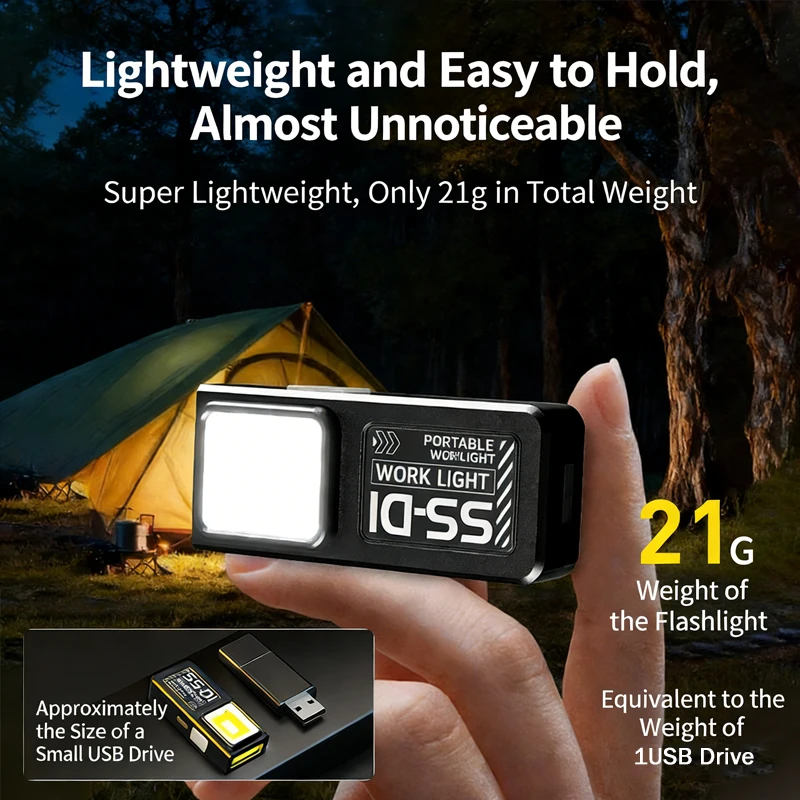 Mini COB LED Flashlight USB C  - Mini Electronics Gadgets reseña y precio