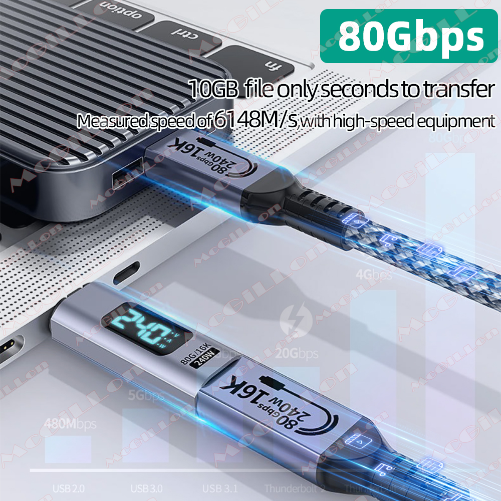 USB4.0 240W 80Gbps Thunderbolt - Magnetic Charging Cable reseña y precio