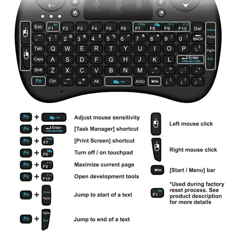 Mini Wireless Keyboard 2.4GHz  - Mini Pc Windows reseña y precio